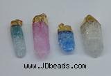 NGP8895 10*35mm - 20*45mm sticks crackle quartz pendants