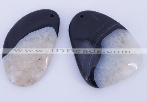 NGP900 5PCS 35-45mm*50-60mm freeform agate druzy geode gemstone pendants