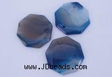 NGP907 5PCS 40*40mm octagonal agate druzy geode gemstone pendants