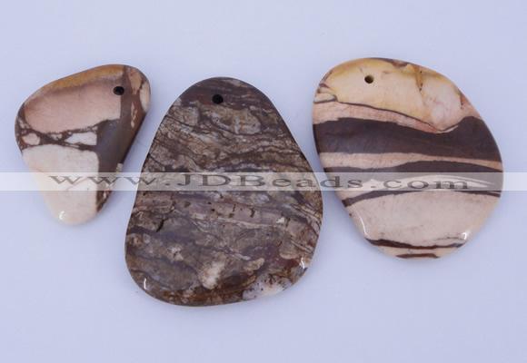 NGP946 5PCS 30-45mm*40-60mm freeform jasper gemstone pendants