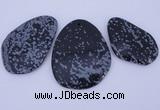 NGP947 5PCS 35-55mm*50-65mm freeform snowflake obsidian gemstone pendants