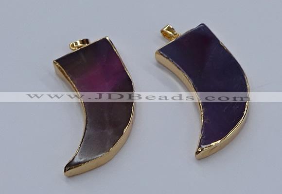 NGP9511 22*60mm - 25*65mm horn agate gemstone pendants wholesale