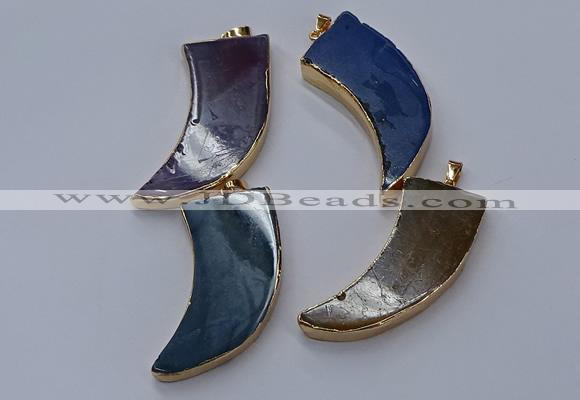 NGP9517 22*60mm - 25*65mm horn agate gemstone pendants wholesale