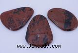 NGP957 5PCS 35-45mm*50-65mm freeform mahogany obsidian gemstone pendants