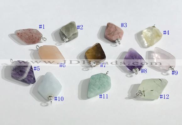 NGP9709 11*15mm arrowhead-shaped  mixed gemstone pendants wholesale