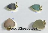 NGP9727 14mm heart-shaped  mixed gemstone pendants wholesale