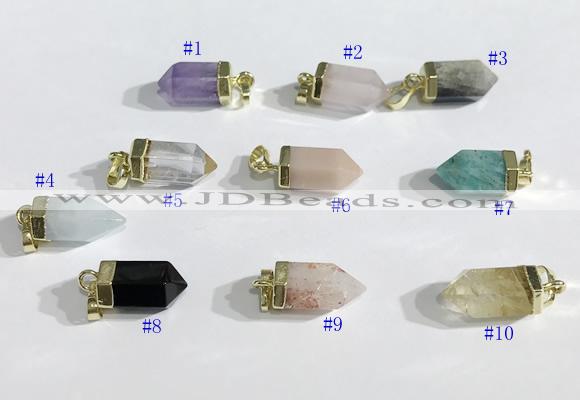 NGP9730 8*16mm sticks-shaped  mixed gemstone pendants wholesale