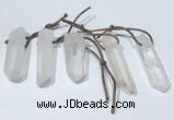 NGP9764 10*30mm-12*45mm sticks white crystal pendants