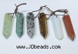 NGP9766 12*40mm-15*55mm sticks mixed gemstone pendants