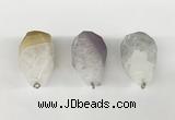 NGP9802 22*35mm - 25*40mm faceted nuggets druzy geode agate pendants