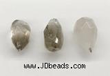 NGP9806 22*35mm - 25*40mm faceted nuggets smoky quartz pendants