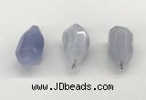 NGP9807 22*35mm - 25*40mm faceted nuggets blue lace agate pendants