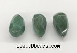 NGP9823 22*35mm - 25*40mm faceted nuggets green aventurine jade pendants