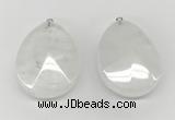 NGP9830 32*42mm - 35*45mm faceted nuggets white jade pendants