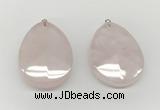 NGP9831 32*42mm - 35*45mm faceted nuggets rose quartz pendants