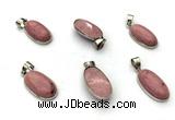 NGP9872 12*20mm oval pink wooden jasper pendant