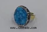 NGR1005 26mm - 28mm coin druzy quartz rings wholesale