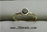 NGR1038 4mm coin plated druzy agate rings wholesale