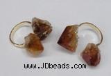 NGR105 13*18mm - 15*20mm faceted nuggets citrine gemstone rings