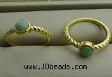 NGR1052 4mm coin amazonite gemstone rings wholesale