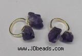 NGR106 13*18mm - 15*20mm faceted nuggets amethyst gemstone rings