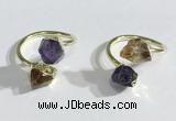 NGR1081 8*10mm - 10*12mm faceted nuggets Citrine & amethyst rings