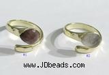 NGR1106 8*10mm faceted flat droplet  mixed gemstone rings wholesale