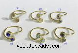 NGR1115 6mm coin  mixed gemstone rings wholesale