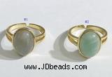 NGR1122 12*15mm oval mixed gemstone rings wholesale