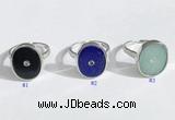 NGR1125 14*17mm oval mixed gemstone rings wholesale