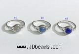 NGR1130 14*17mm flat round mixed gemstone rings wholesale