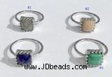 NGR1140 10mm square  mixed gemstone rings wholesale