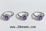 NGR1145 6*8mm faceted oval amethyst gemstone rings wholesale