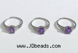 NGR1146 6*8mm faceted oval amethyst gemstone rings wholesale