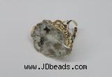 NGR124 30*40mm - 35*45mm freeform plated druzy quartz rings