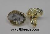 NGR125 30*40mm - 35*45mm freeform plated druzy quartz rings