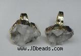 NGR129 18*25mm - 20*25mm freeform plated druzy quartz rings