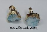 NGR132 18*25mm - 20*25mm freeform plated druzy quartz rings