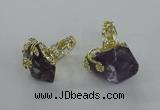 NGR143 18*25mm - 22*30mm faceted nuggets druzy amethyst rings