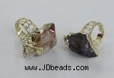 NGR145 18*25mm - 22*30mm faceted nuggets mixed quartz rings