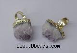 NGR166 18*25mm - 20*25mm freeform druzy amethyst rings wholesale