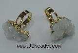 NGR17 18*25mm - 25*30mm nuggets plated druzy quartz rings