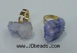 NGR18 18*25mm - 25*30mm nuggets plated druzy quartz rings