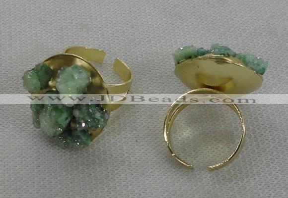 NGR180 25*30mm druzy agate gemstone rings wholesale