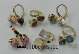 NGR191 8*10mm - 12*14mm freeform druzy agate gemstone rings