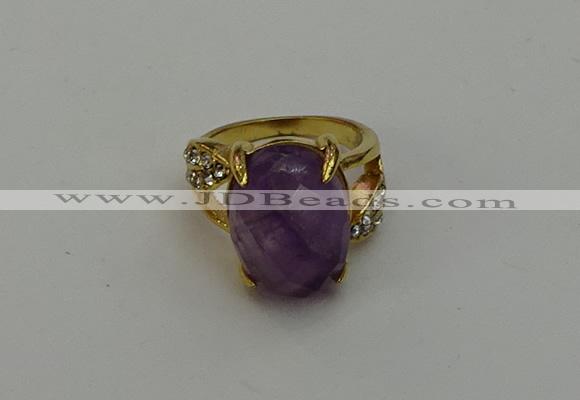 NGR2002 10*15mm faceted oval amethyst gemstone rings wholesale