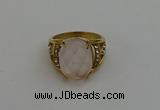 NGR2041 10*15mm faceted oval rose quartz gemstone rings