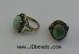 NGR2108 10*15mm faceted oval amazonite gemstone rings wholesale