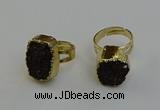 NGR2123 12*16mm - 15*20mm freeform druzy agate gemstone rings