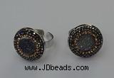 NGR2138 20mm - 22mm coin plated druzy agate rings wholesale